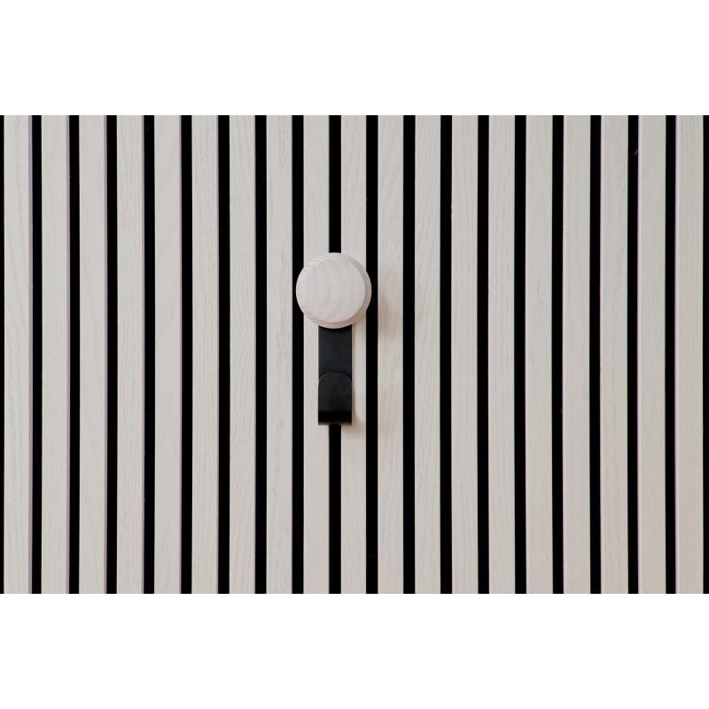 Crochet court avec bouton en bois  blanc - modèle Small Ter-Hürne