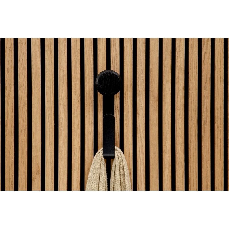 Crochet long avec bouton en bois noir - modèle Large Ter-Hürne