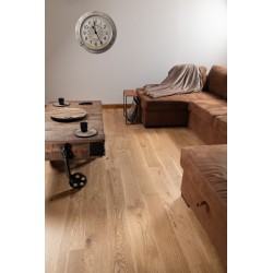 Parquet contrecollé chêne "Naturel brossé vernis mat" CLIC 5G Chêne de l'Est