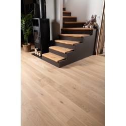Parquet contrecollé chêne "Aspect bois brut brossé vernis mat" CLIC 5G Chêne de l'Est