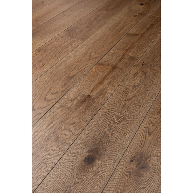 Parquet contrecollé chêne "Nougat brossé vernis mat" CLIC 5G Chêne de l'Est